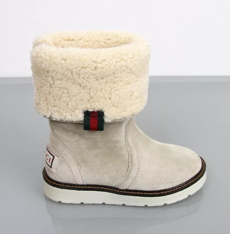 Gucci Kids "Saintex" Shearling Web Boot (30 IT / 12.5 US)
