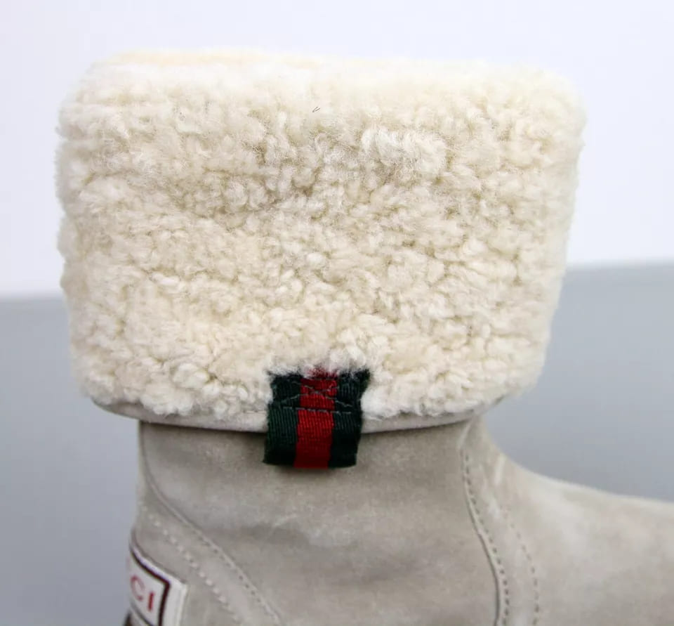 Gucci Kids "Saintex" Shearling Web Boot (30 IT / 12.5 US)