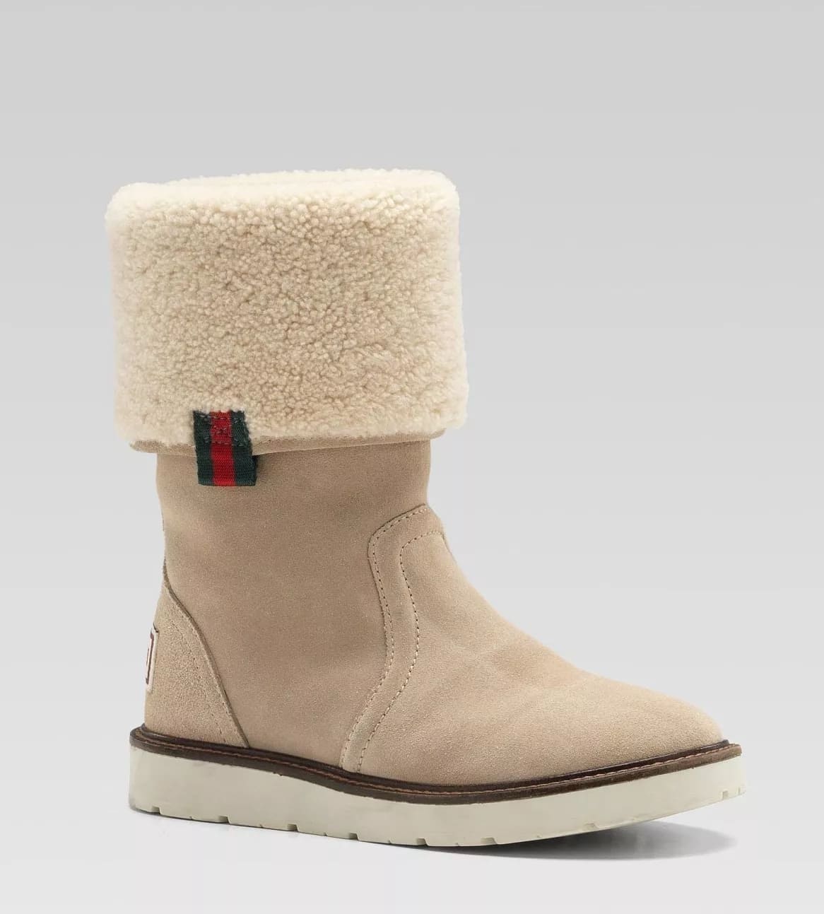 Gucci Kids "Saintex" Shearling Web Boot (30 IT / 12.5 US)