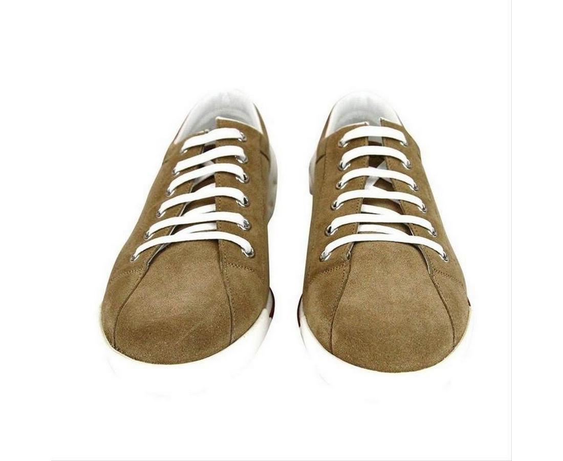 Gucci Women's Brown Leather / Suede Trainer with Script Logo Sneaker 281017 CBB00 2309