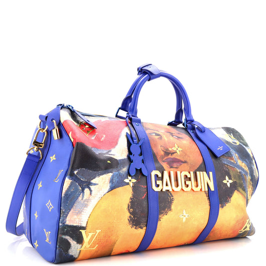Keepall Bandouliere Bag Limited Edition Jeff Koons Gauguin Print Canvas 50