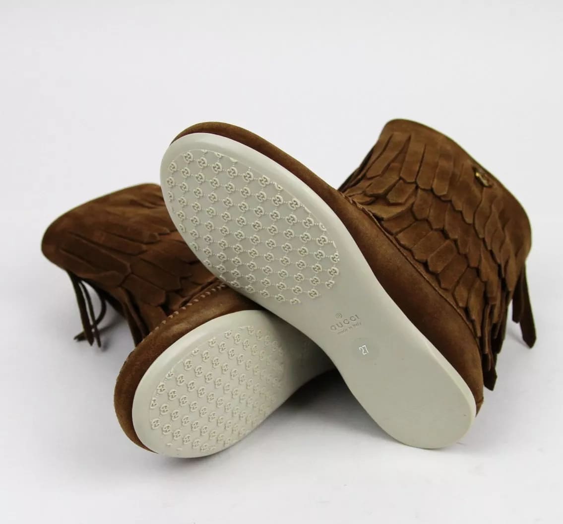 Gucci Brown Kids Fringe Boots (29 G / 12 US)