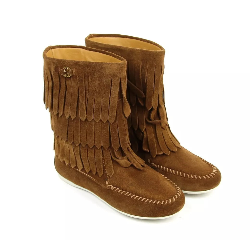 Gucci Brown Kids Fringe Boots (29 G / 12 US)