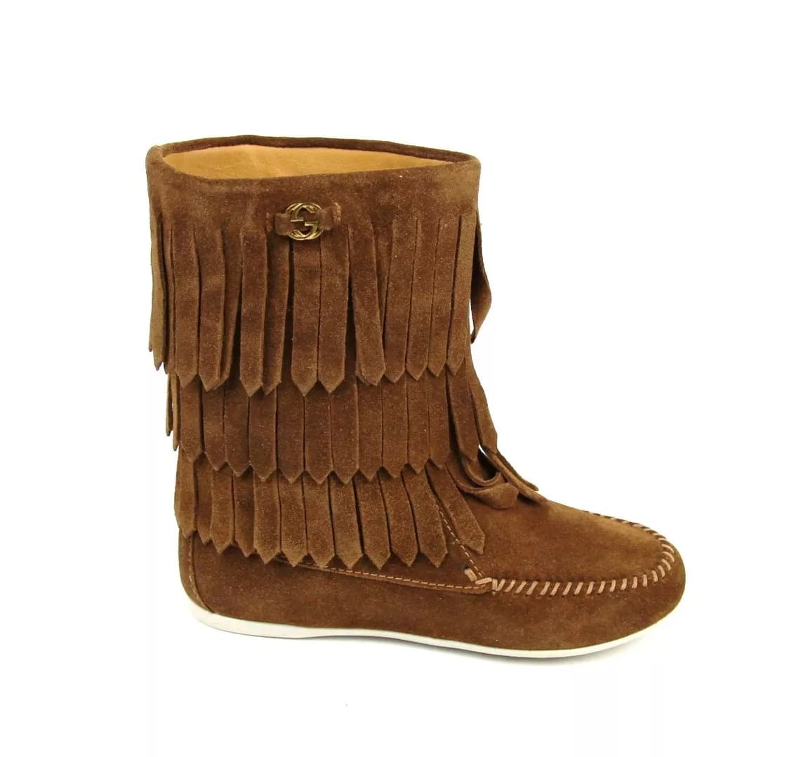Gucci Brown Kids Fringe Boots (29 G / 12 US)