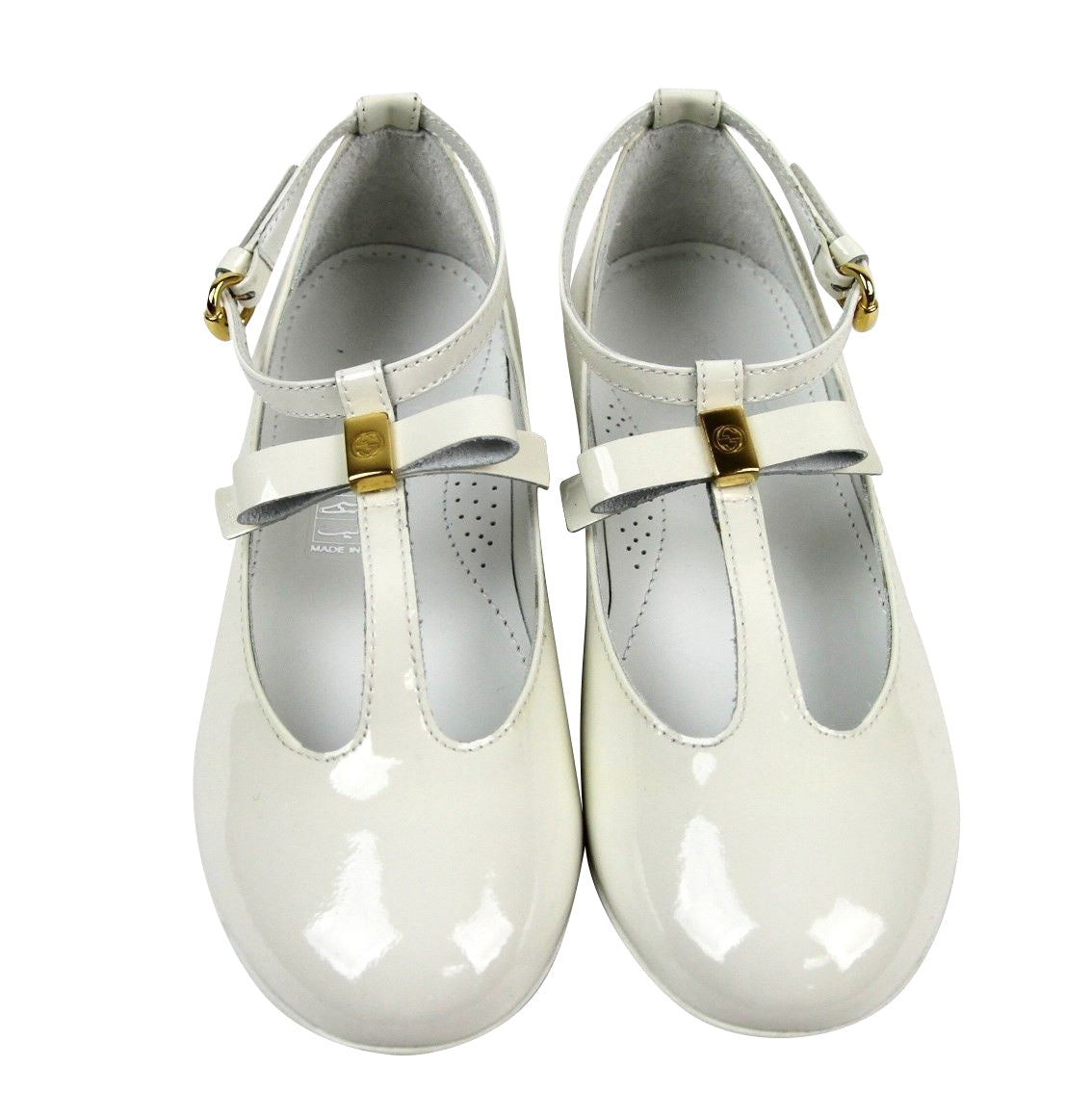 Gucci Kids White Patent Leather Ballet Flat With Bow 285312 285313