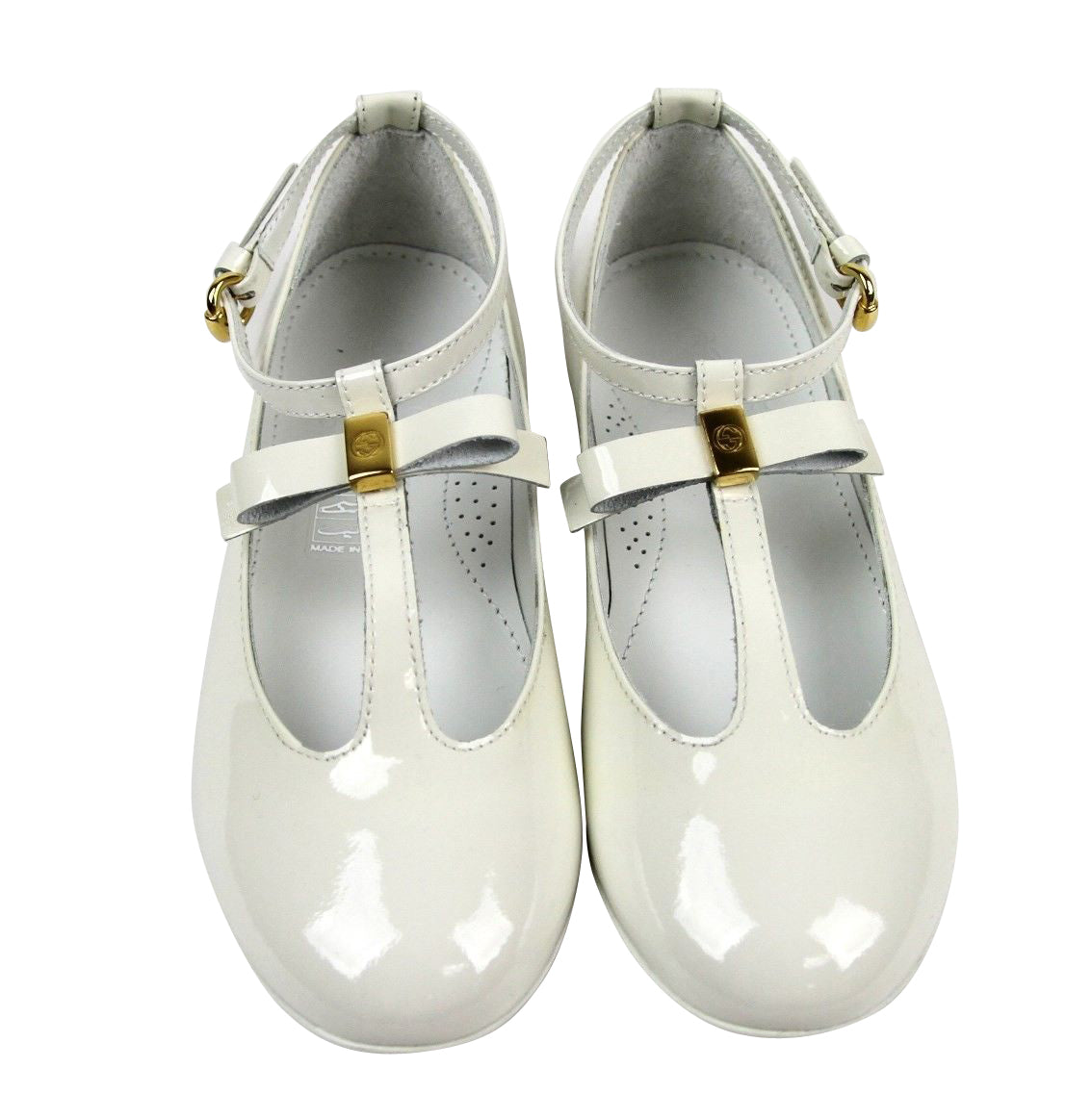 Gucci Kids White Patent Leather Ballet Flat With Bow 285312 285313