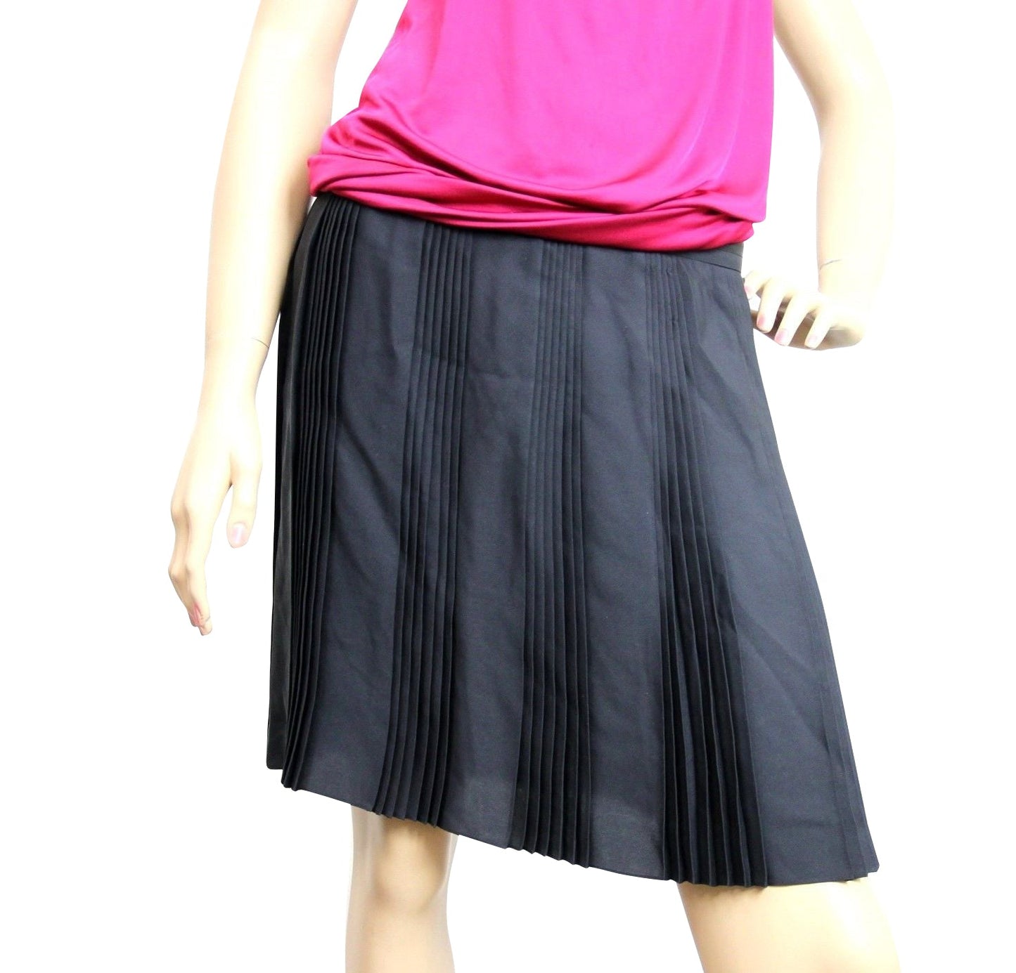 Gucci Women's Black Silk Elastane Runway Pleated Skirt