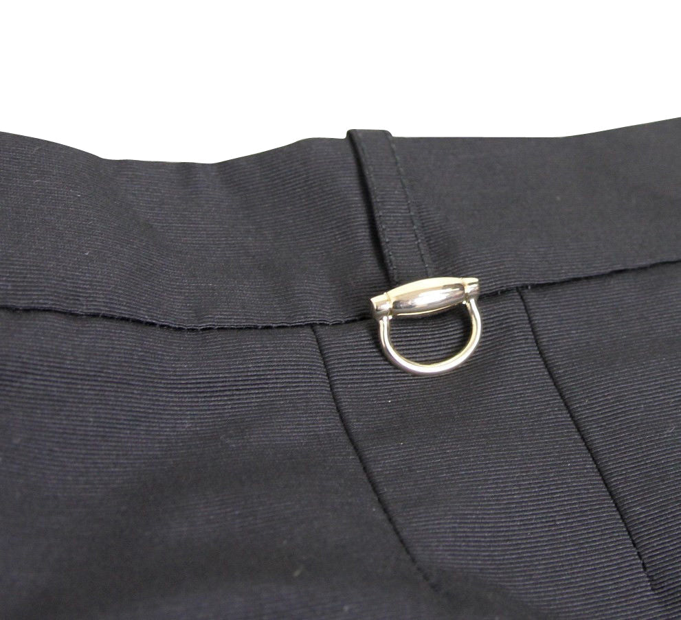 Gucci Women's Pencil Black Polyester Cotton Skirt With Horsebit Detail (42)