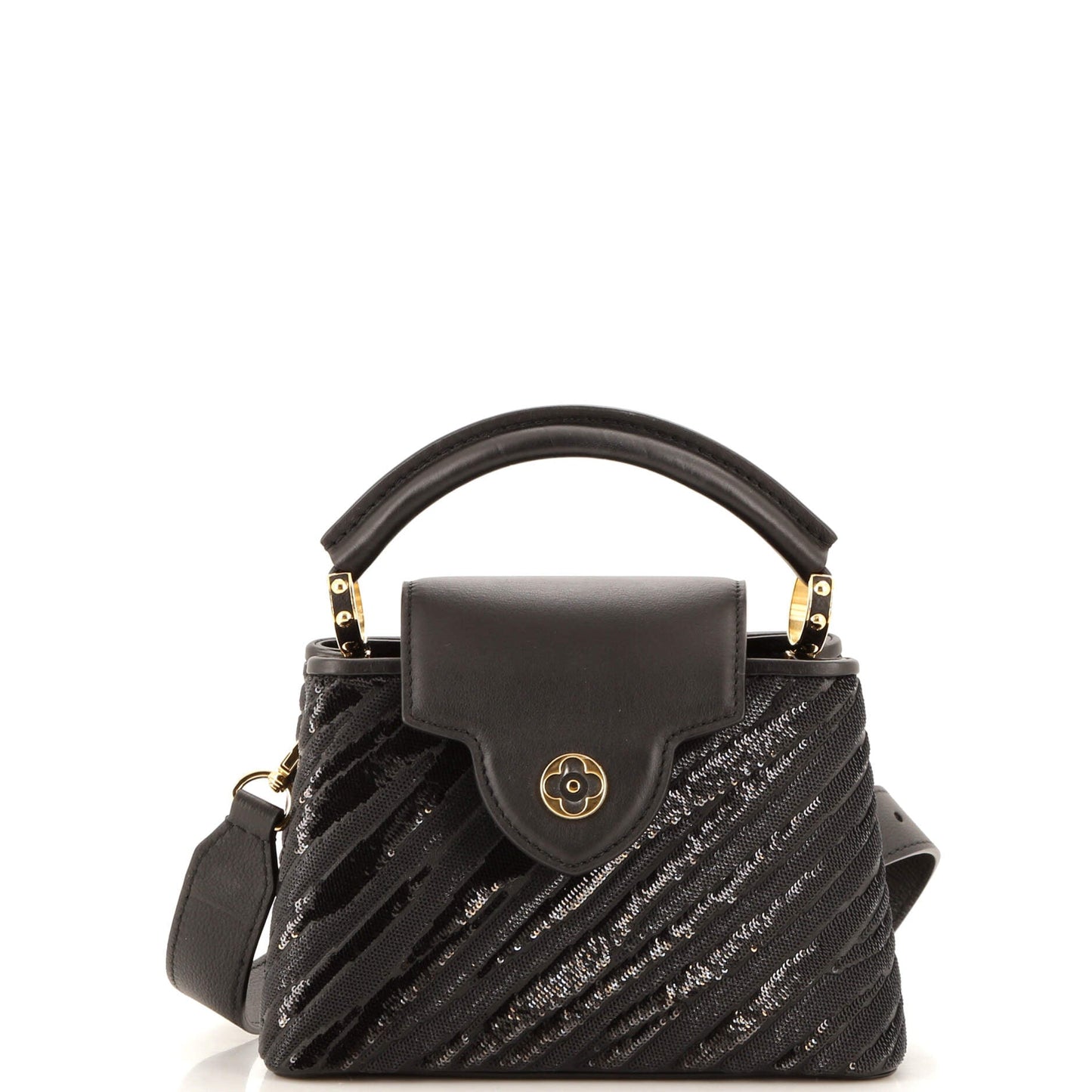 Capucines Bag Sequins with Leather Mini