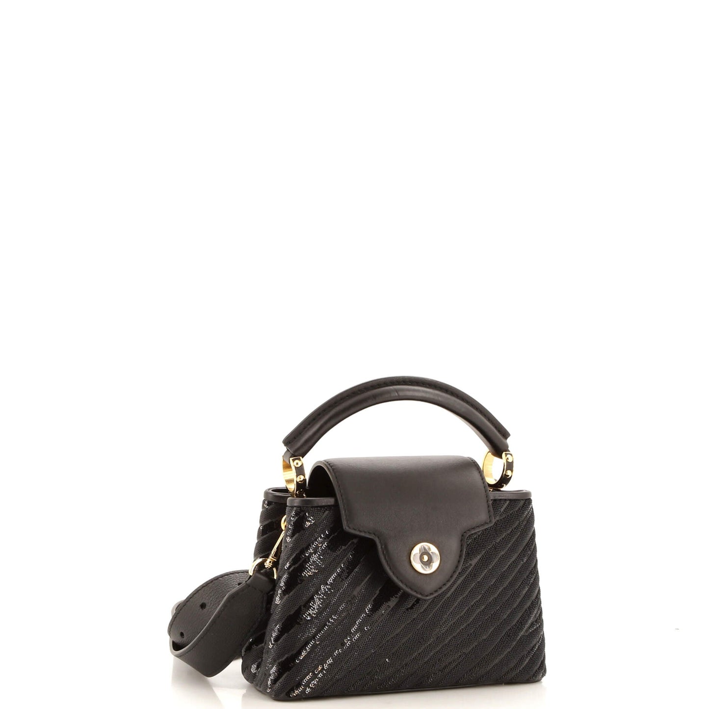 Capucines Bag Sequins with Leather Mini