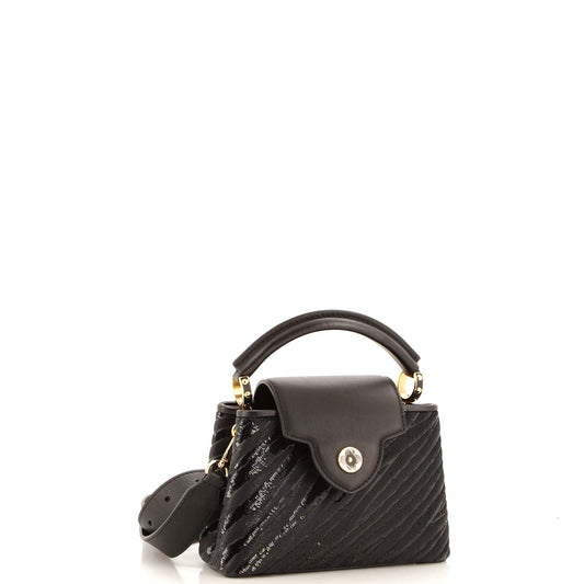 Capucines Bag Sequins with Leather Mini