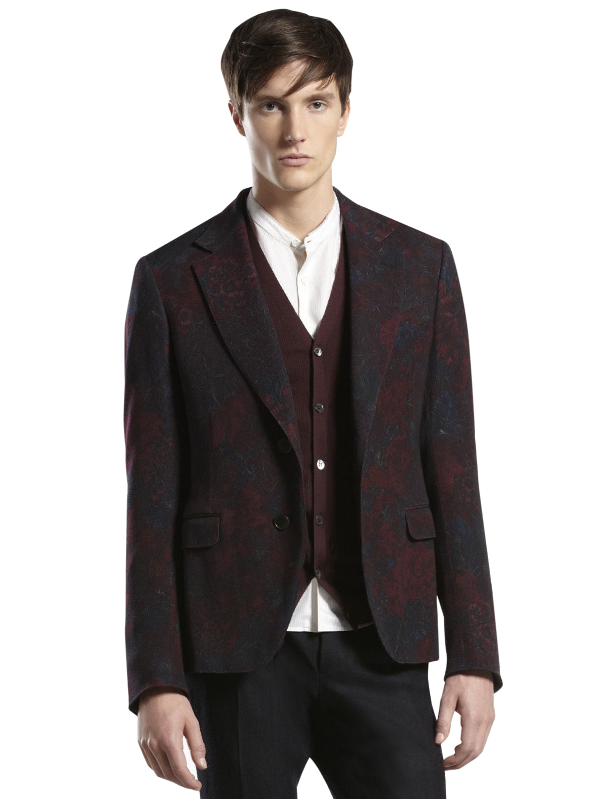 Gucci Men's Multi-Color Runway Sketch-Printed Flannel Dandy Jacket