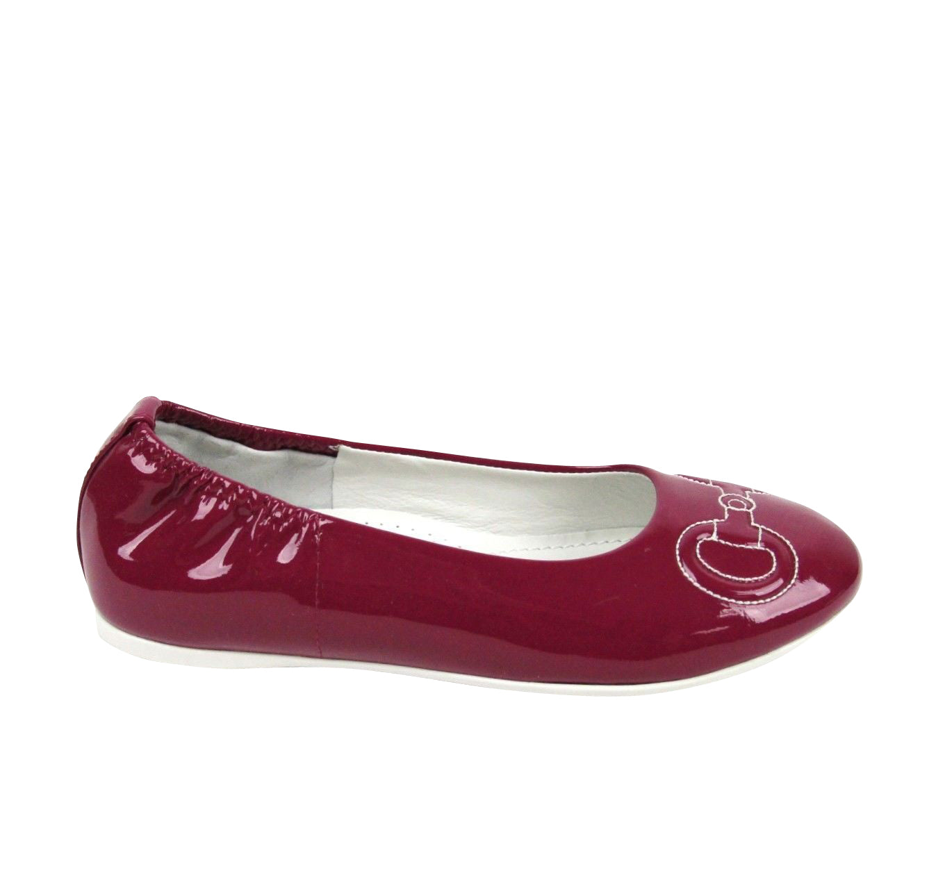 Gucci Kids Magenta Patent Leather Horsebit Stitch Ballet Flat