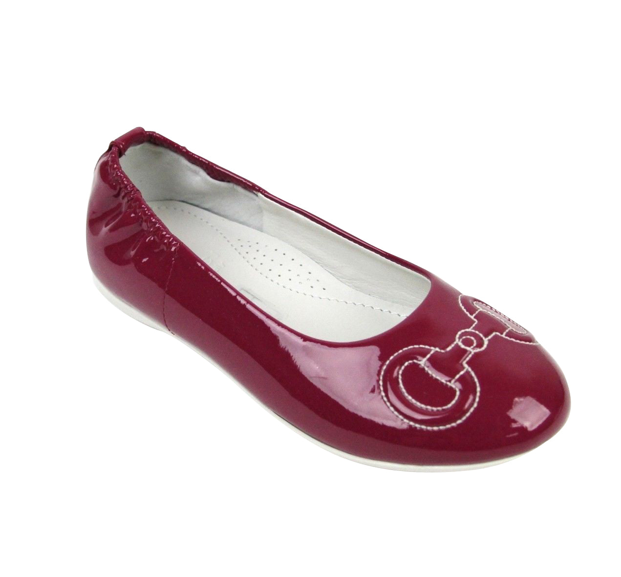 Gucci Kids Magenta Patent Leather Horsebit Stitch Ballet Flat