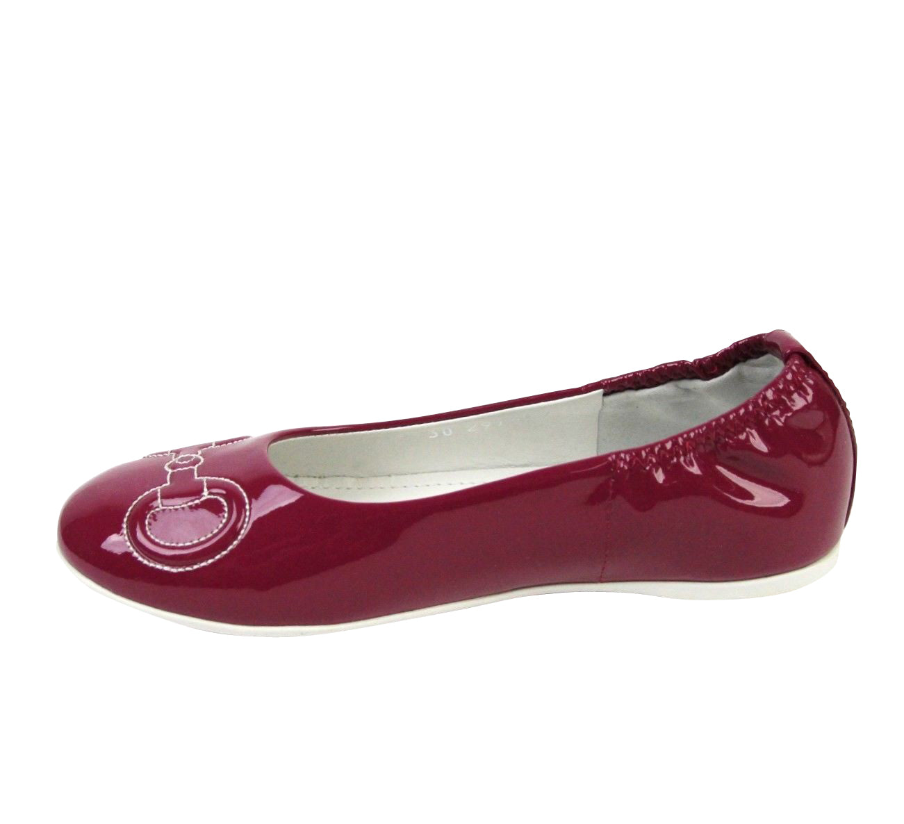 Gucci Kids Magenta Patent Leather Horsebit Stitch Ballet Flat