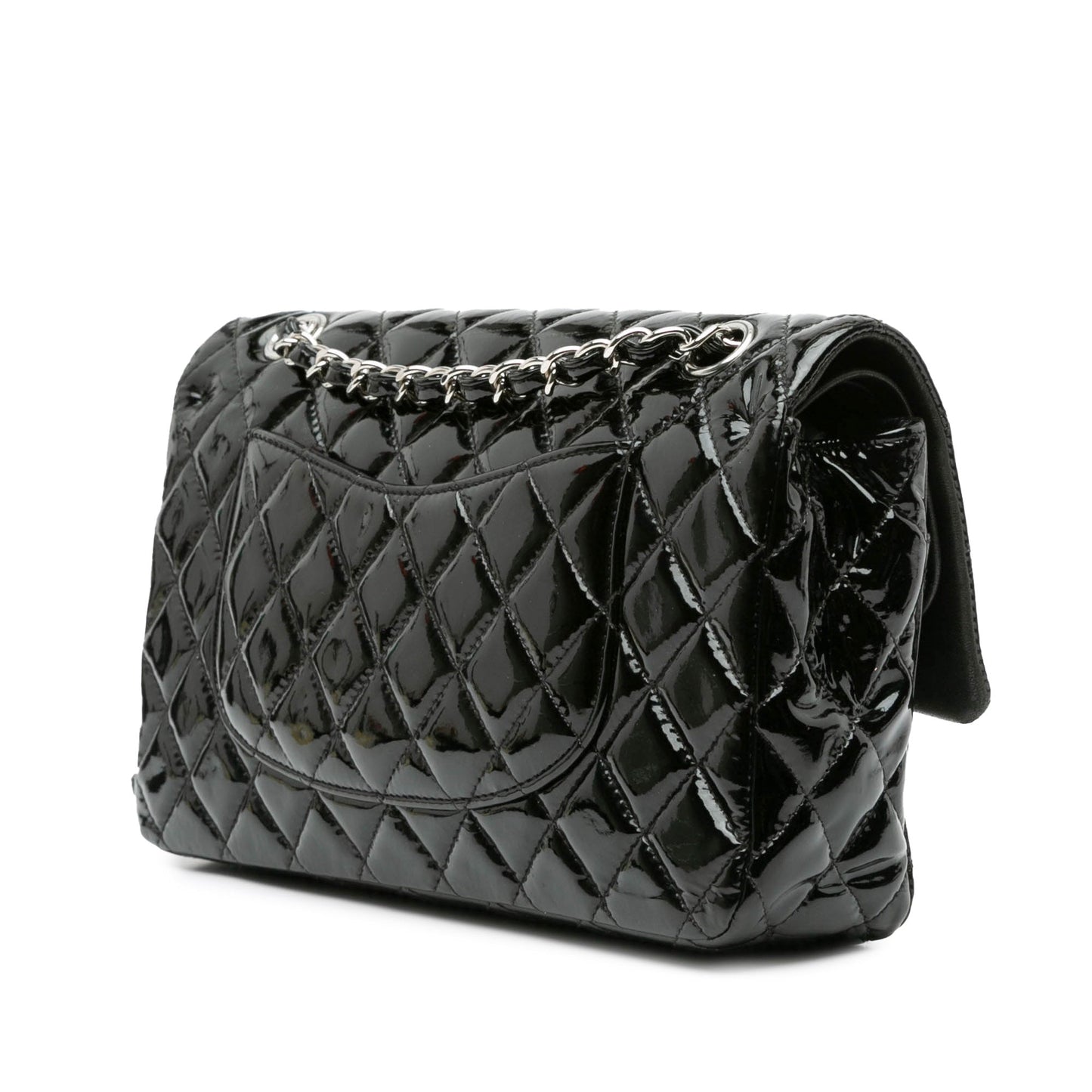 Black Chanel Medium Classic Patent Double Flap Shoulder Bag