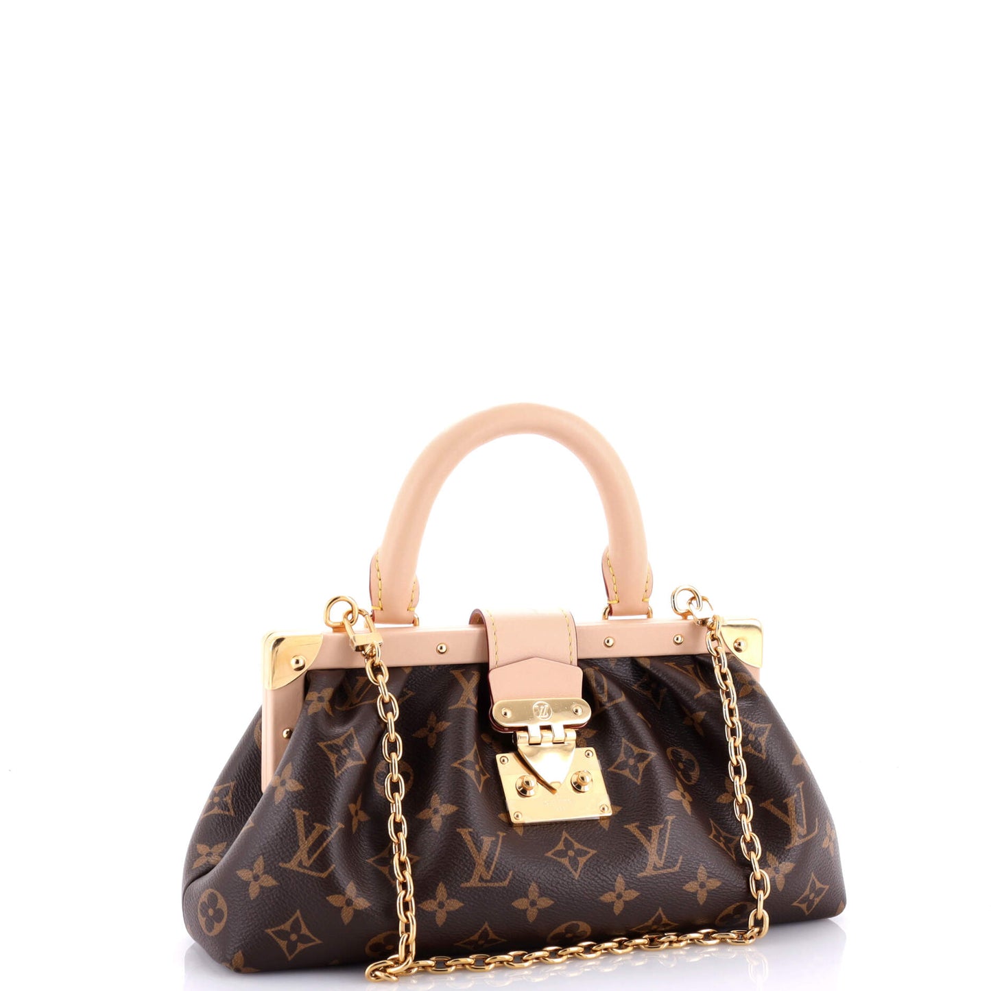 Monogram Top Handle Frame Clutch Monogram Canvas