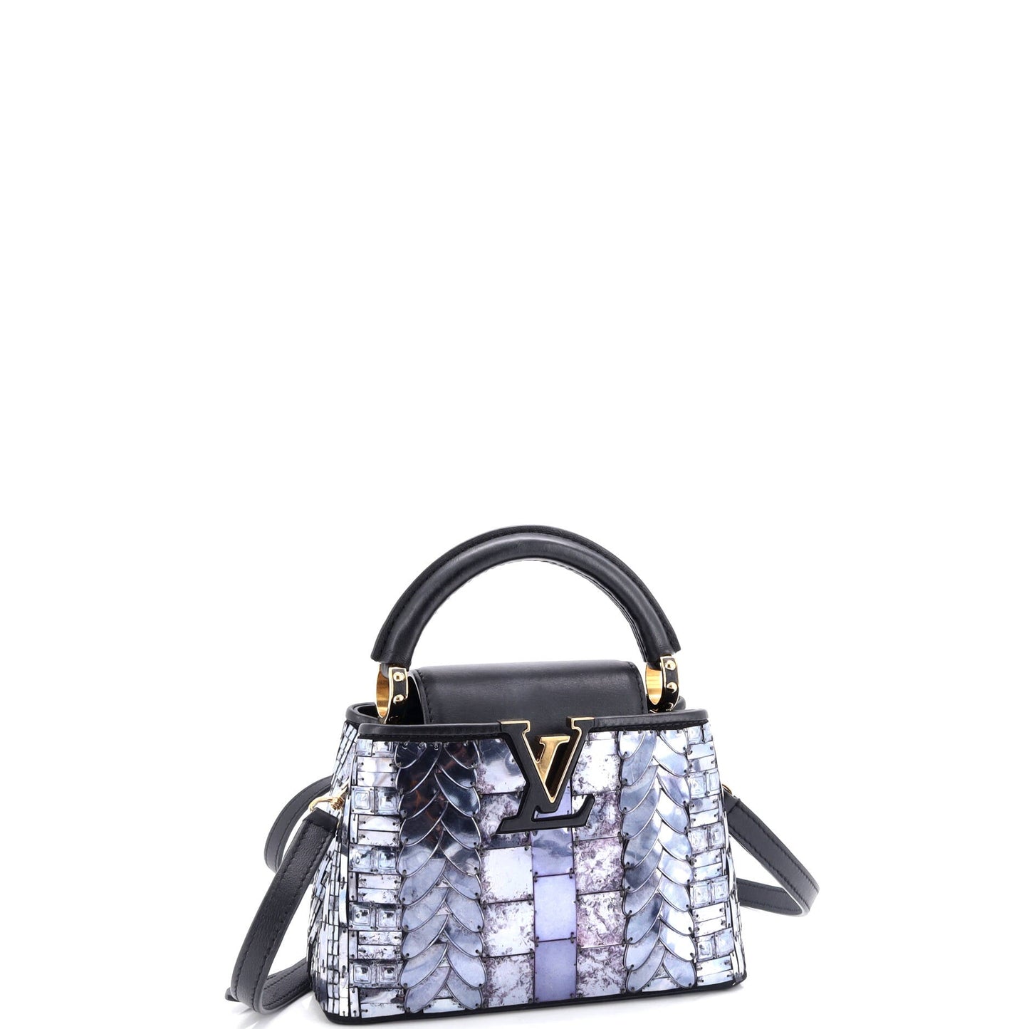 Capucines Bag Patchwork Sequin Embellished Satin Mini