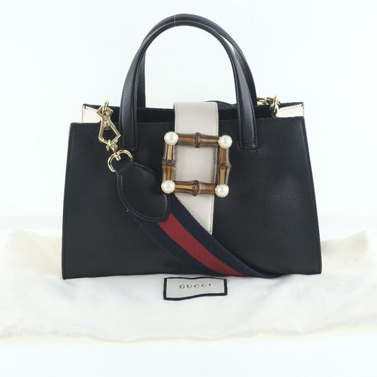 Gucci Nimfair Black Pony-Style Calfskin Handbag ()
