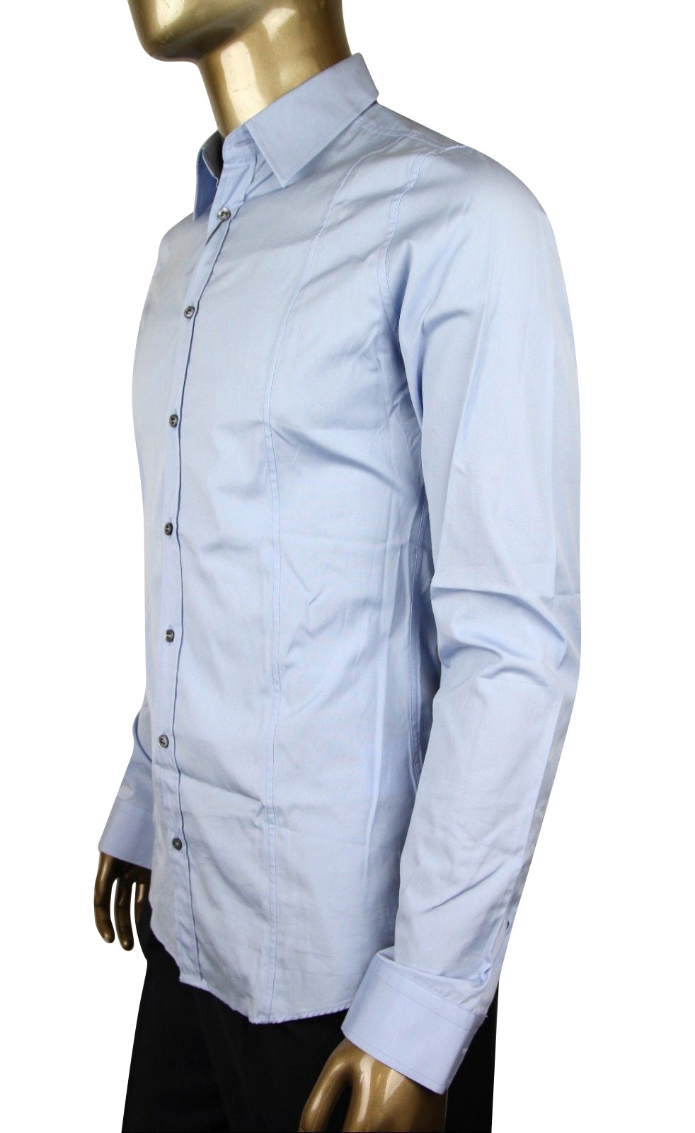 Gucci Men's Sky Blue Cotton Popeline Slim Fit Shirt