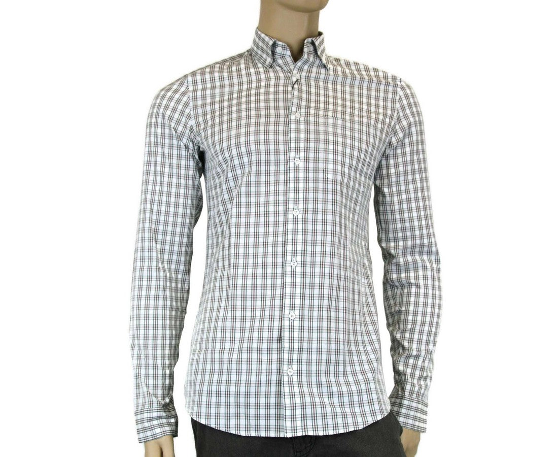 Gucci Men's Plaid Cotton Slim Dress Shirt