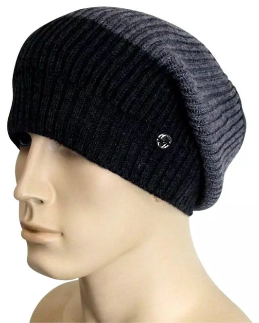 Gucci Gray/Black Interlocking G Wool Beanie Hat