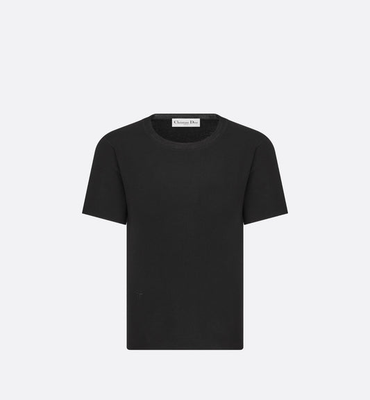 Short-Sleeved Sweater • Black Cashmere and Silk Knit