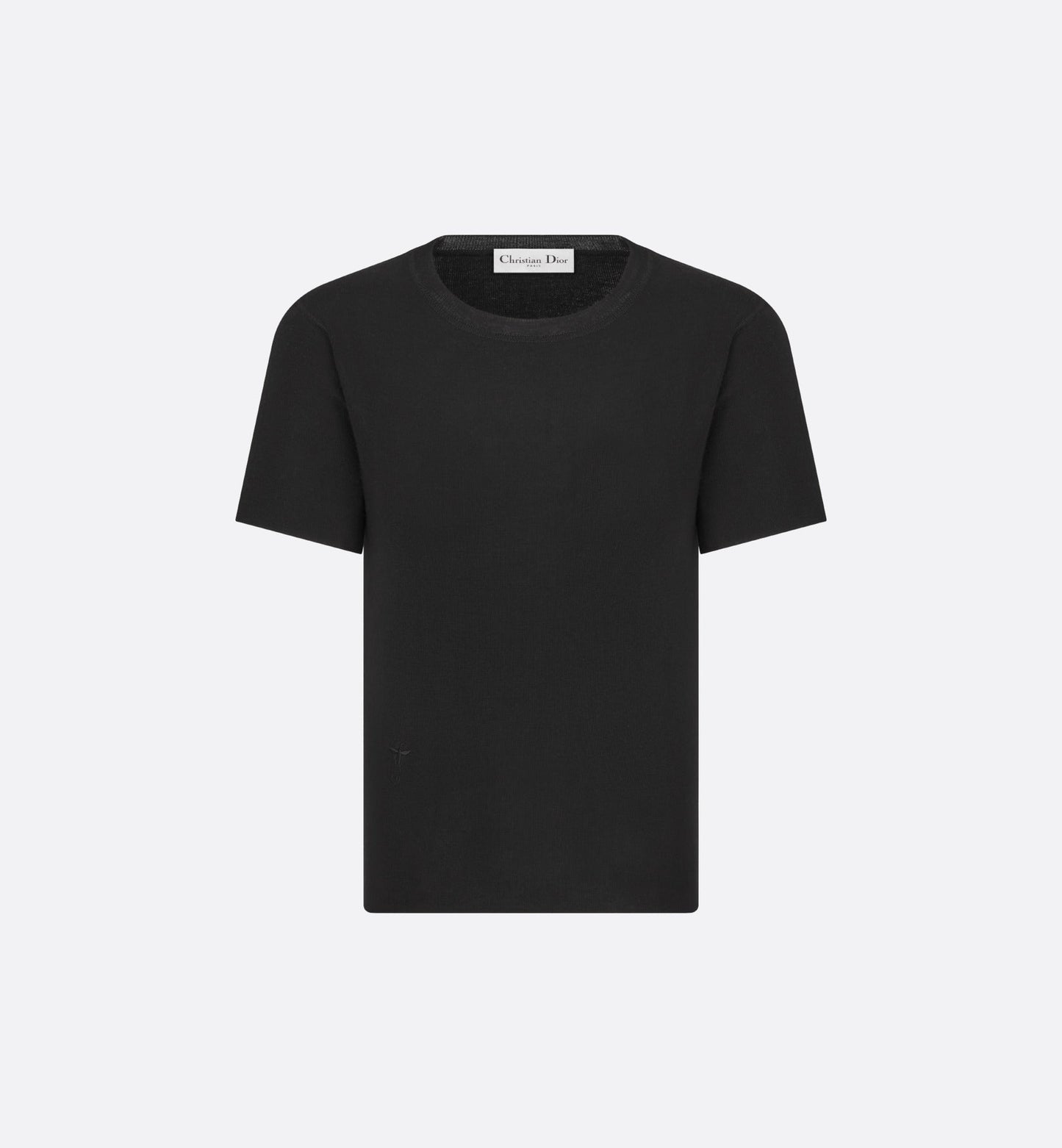 Short-Sleeved Sweater • Black Cashmere and Silk Knit