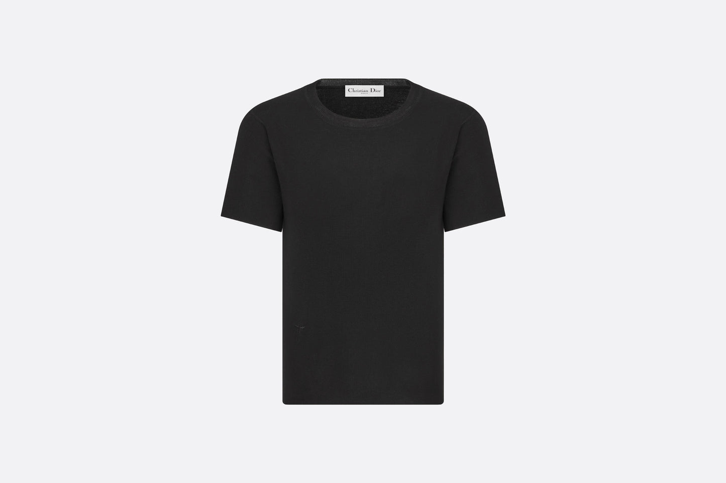 Short-Sleeved Sweater • Black Cashmere and Silk Knit