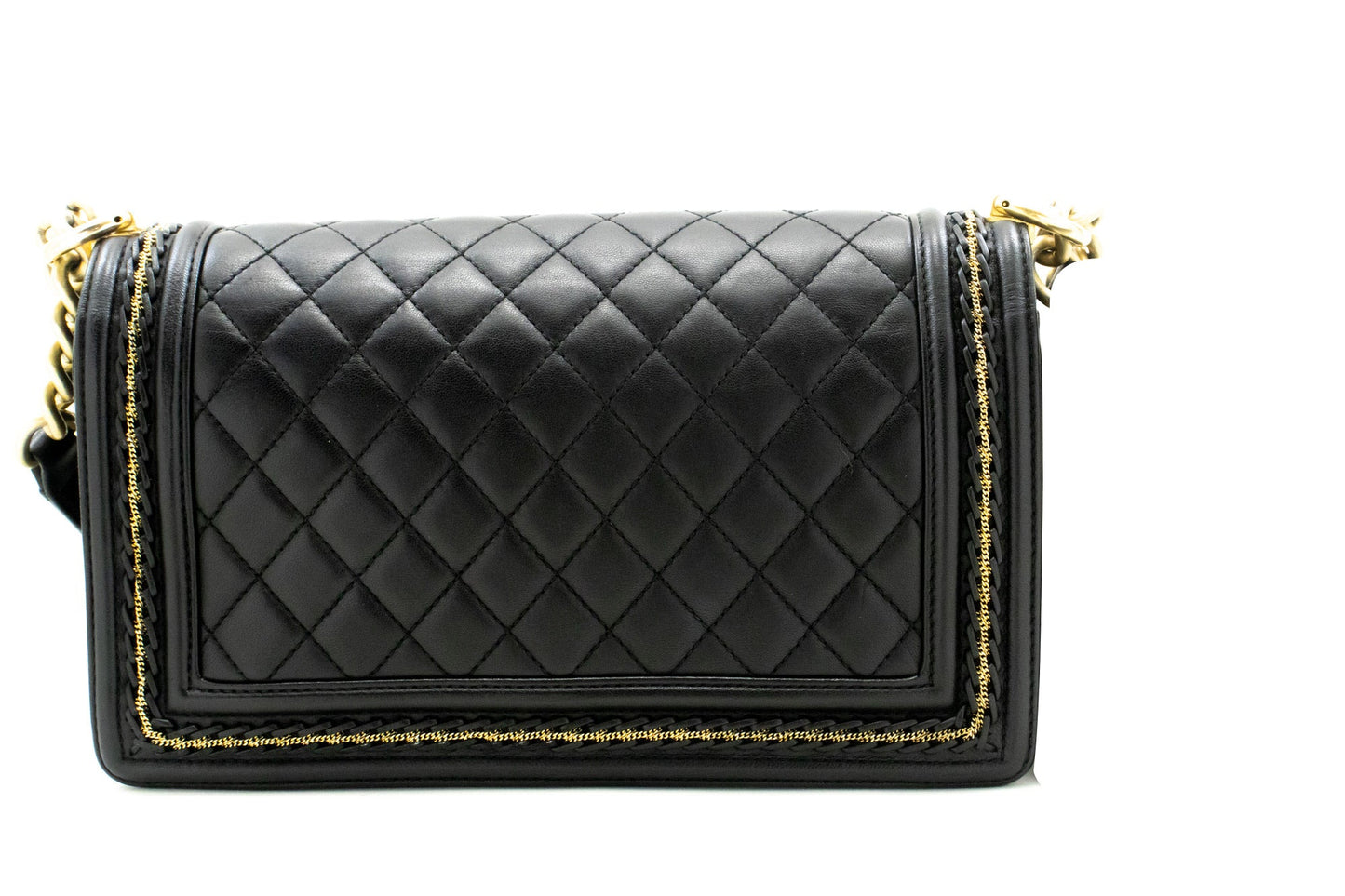 Chanel Boy Black Leather Shoulder Bag ()