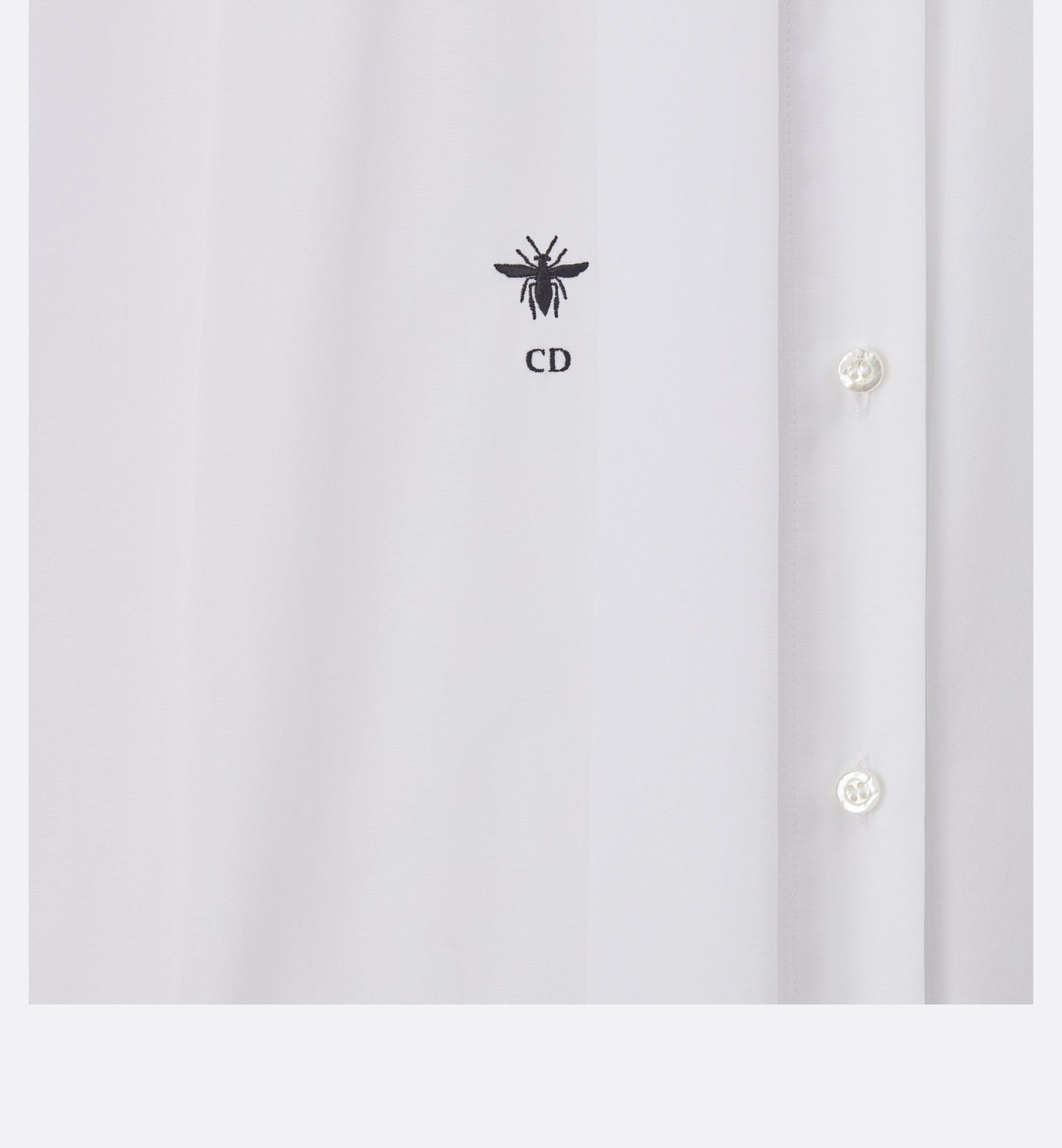 Three-Quarter Sleeve Pleated Blouse  • White Cotton Poplin