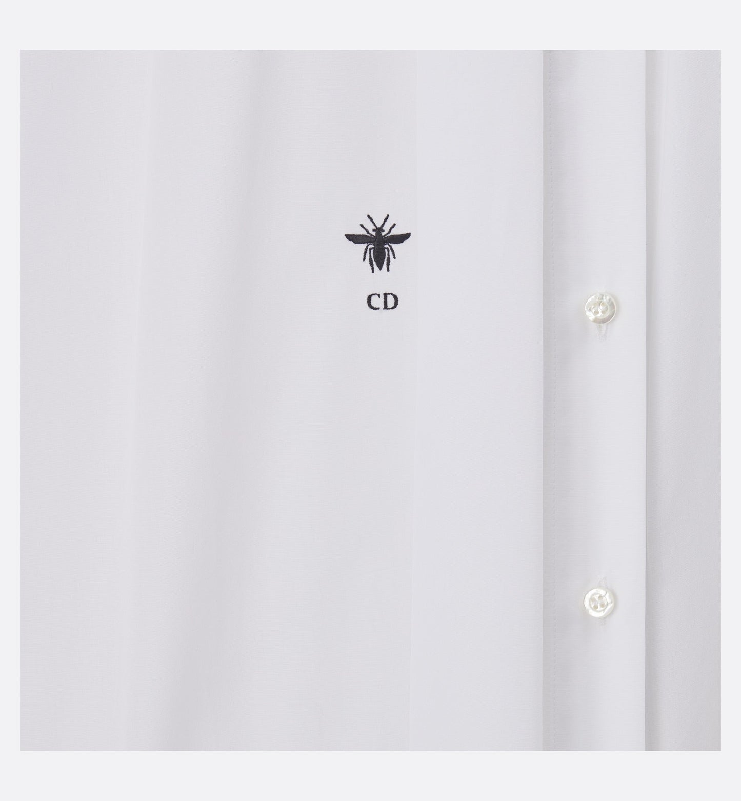 Three-Quarter Sleeve Pleated Blouse  • White Cotton Poplin