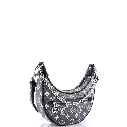 Loop Handbag Monogram Jacquard Denim