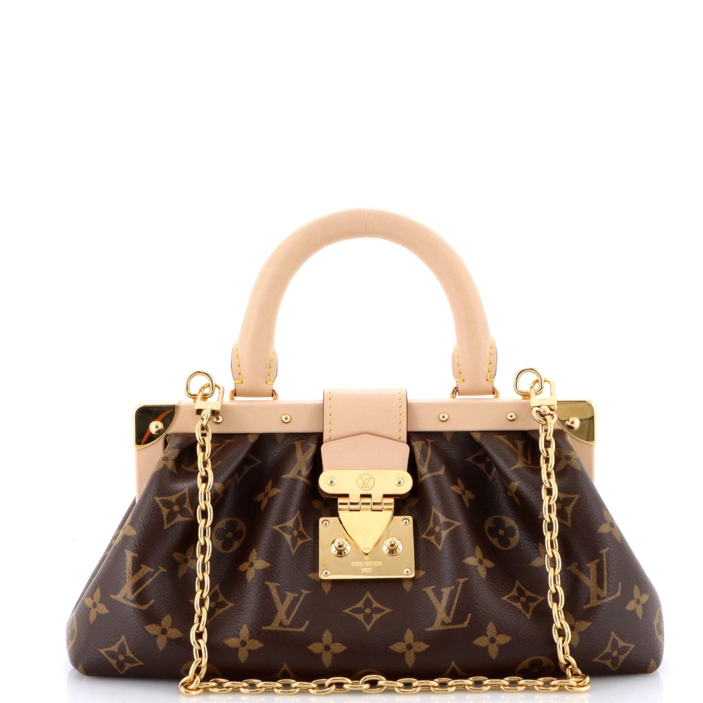 Monogram Top Handle Frame Clutch Monogram Canvas