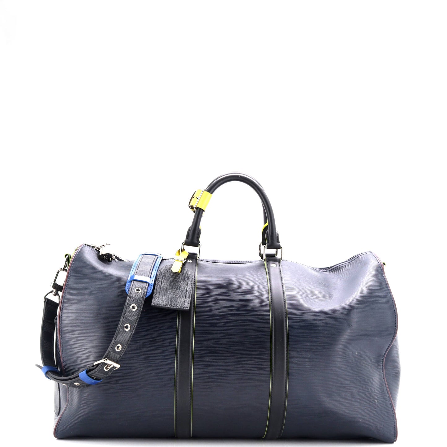 Keepall Bandouliere Bag Epi Leather with Damier Graphite 50