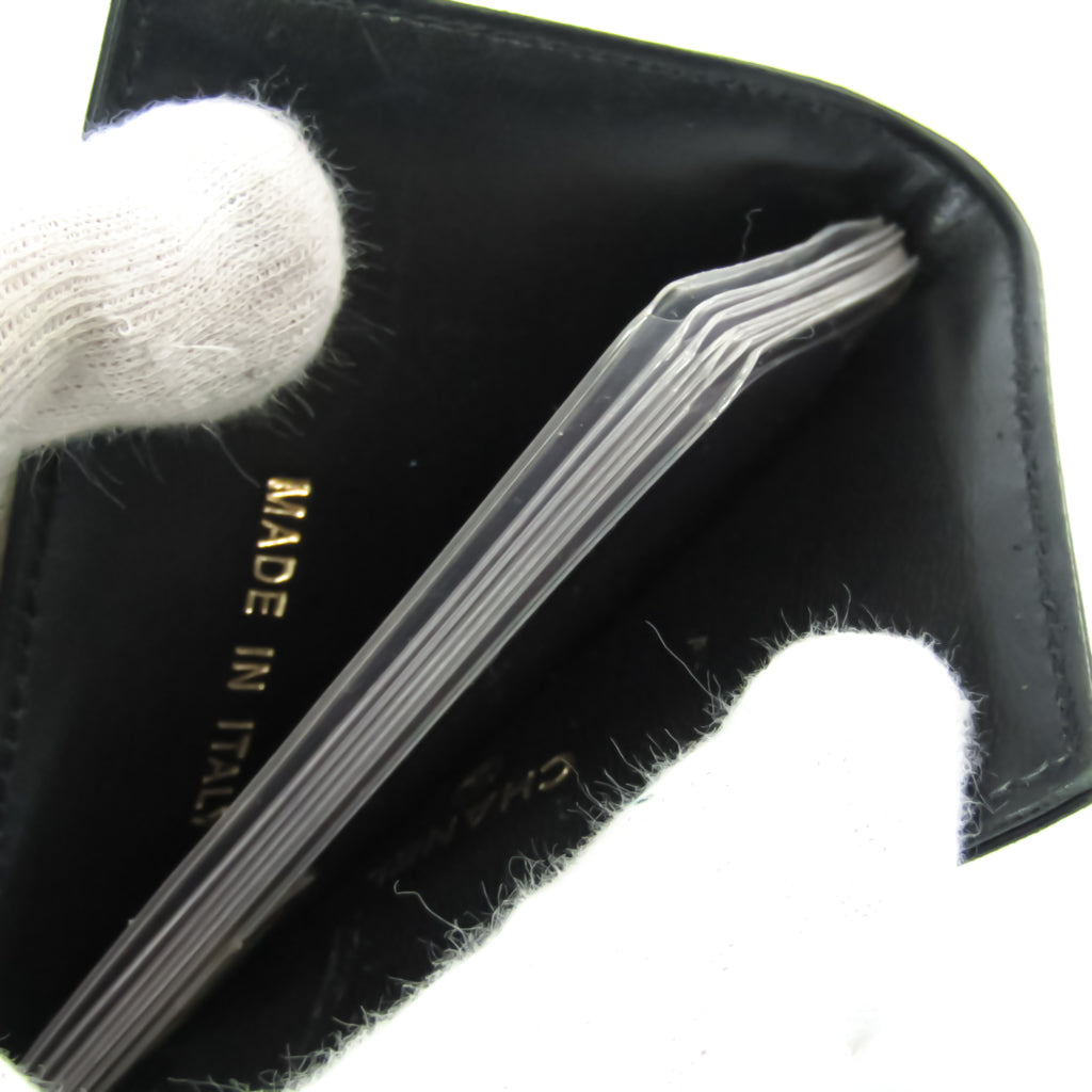 Chanel Black Leather Chocolate bar wallet accessories