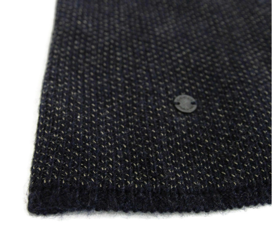 Gucci Unisex Dark Blue Wool Cashmere cotton Beanie Hat with Logo 352350 4079