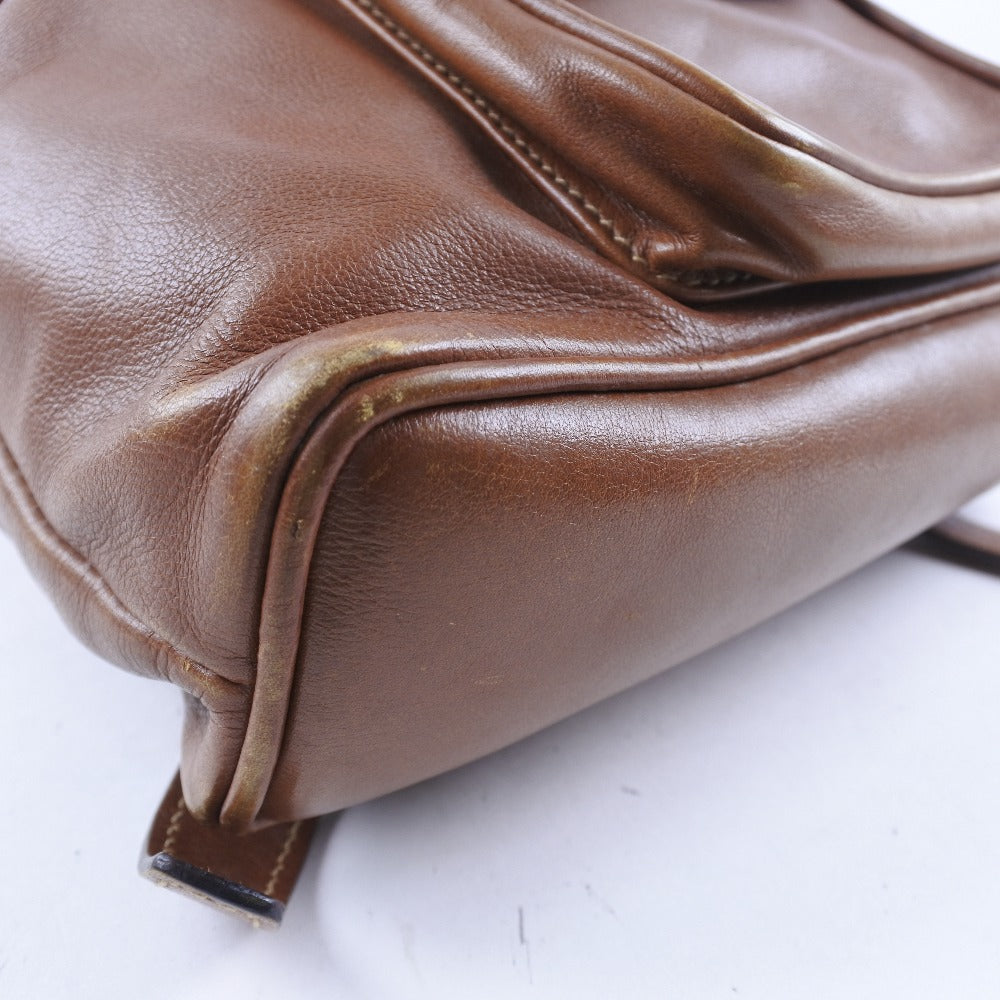 Gucci Bamboo Brown Pony-Style Calfskin Backpack Bag ()