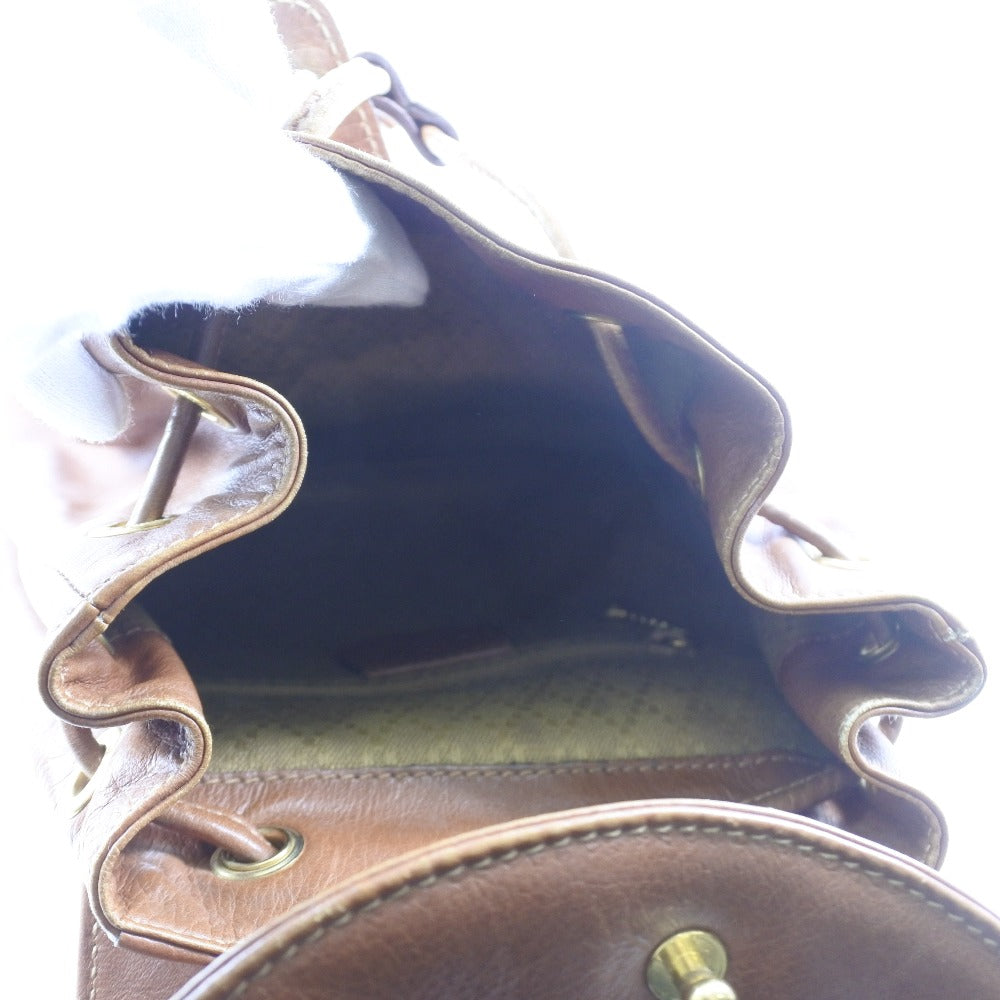 Gucci Bamboo Brown Pony-Style Calfskin Backpack Bag ()