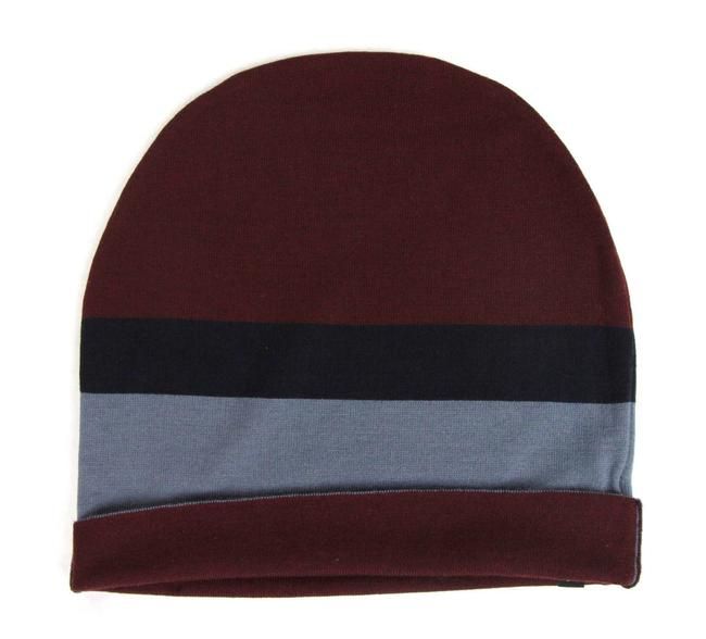 Gucci Unisex Burgundy Blue Wool Beanie Medium Knit Men's Cap