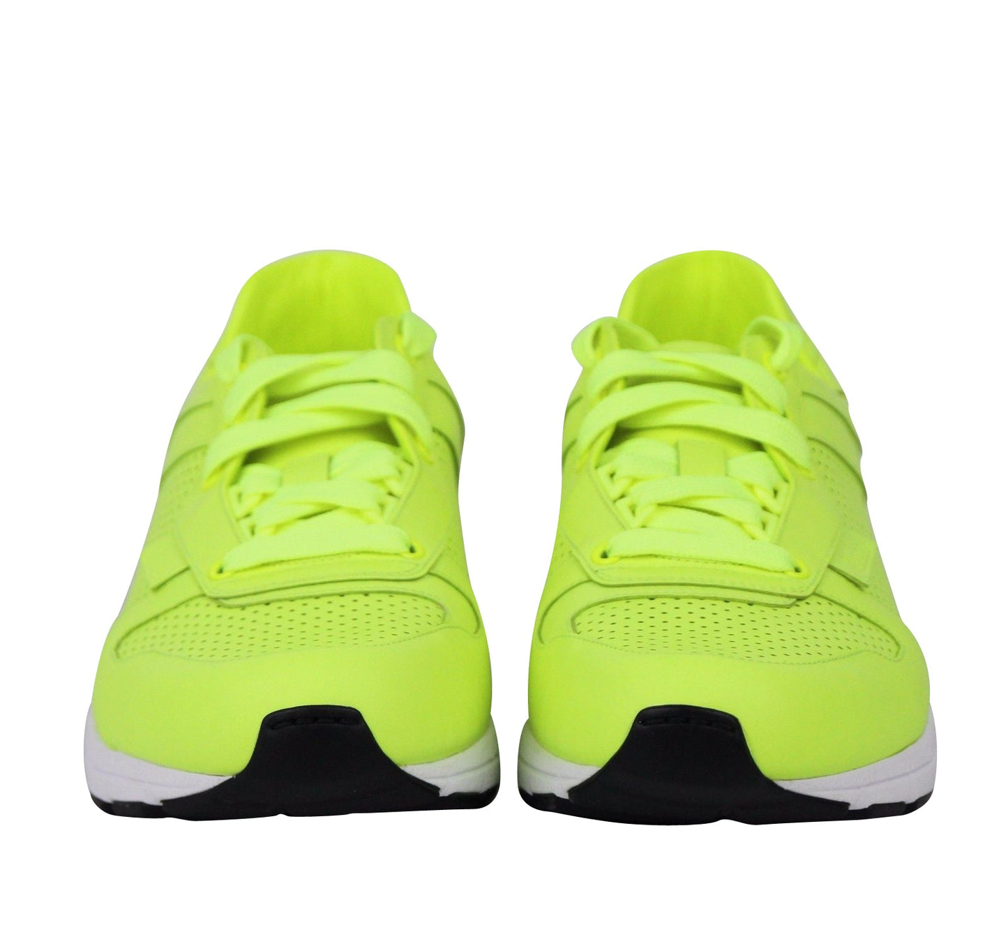 Gucci Men's Lace Up Neon Yellow Leather Running Sneakers