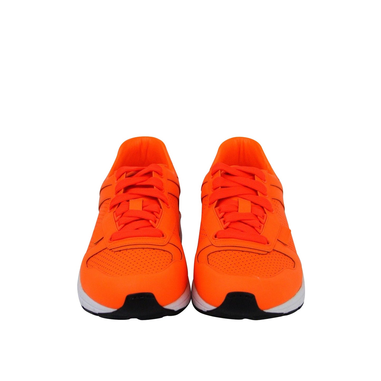 Gucci Men's Running Neon Orange Leather Lace up Sneakers