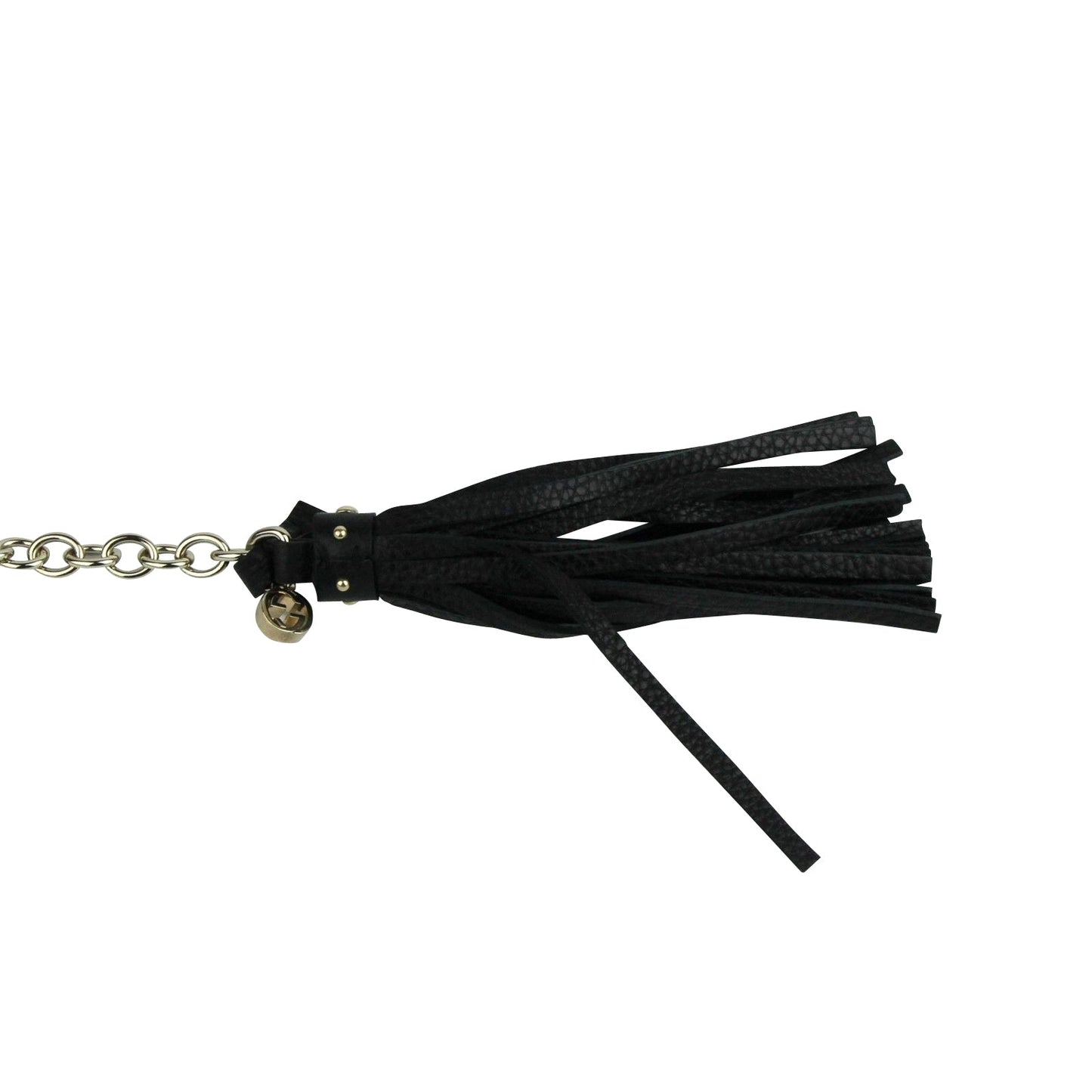 Gucci Women's Chain Tassel Gold / Black Leather Belt (80 / 32)