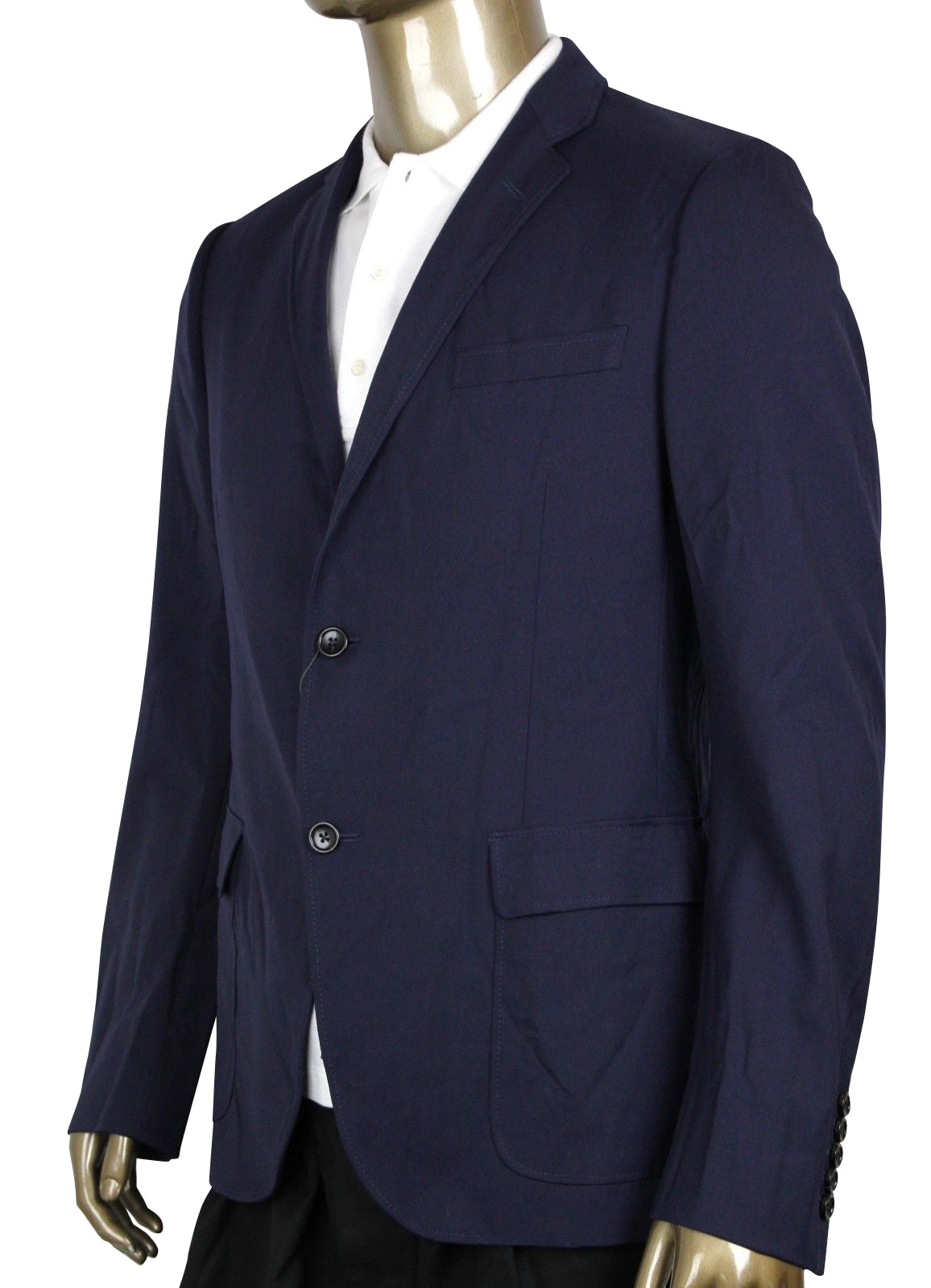 Gucci Men's Formal 2 Buttons Blue Poly / Wool / Elastane Jacket