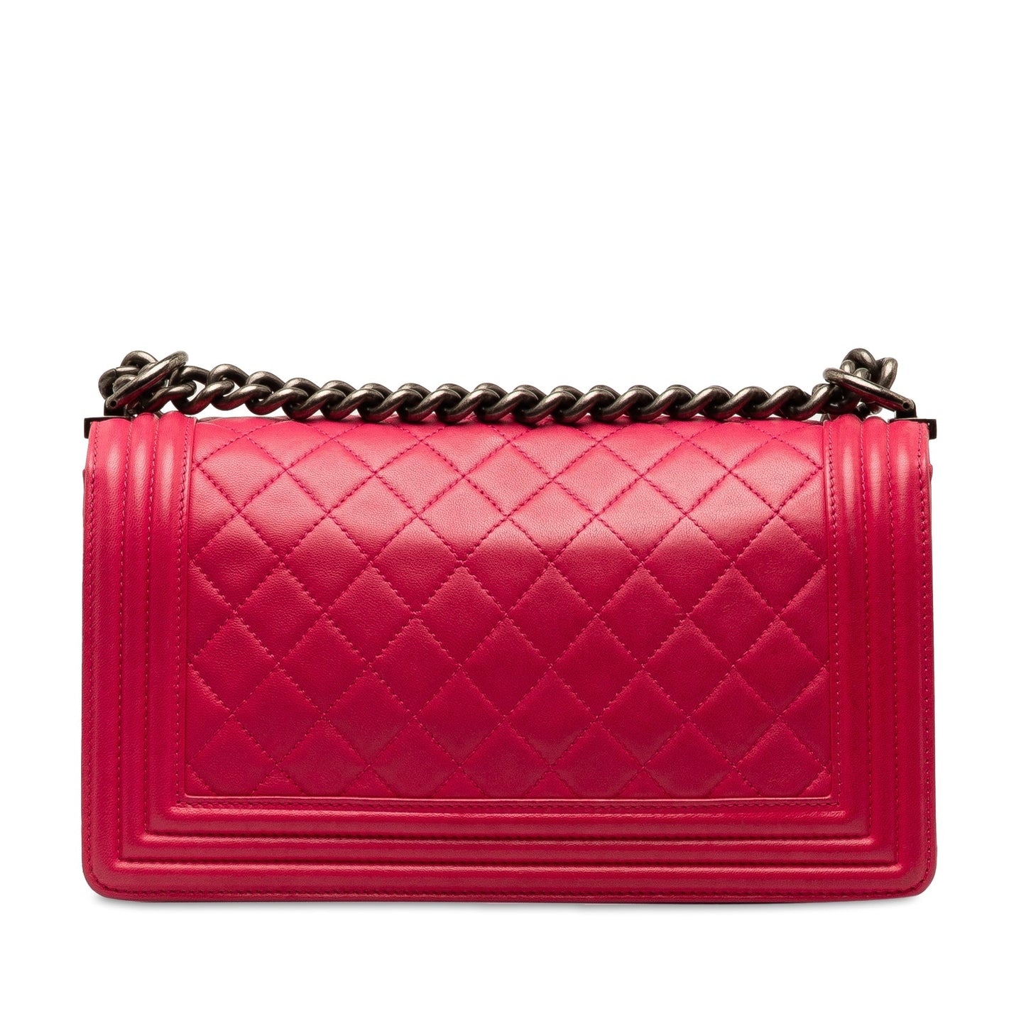 Pink Chanel Medium Lambskin Boy Flap Crossbody Bag