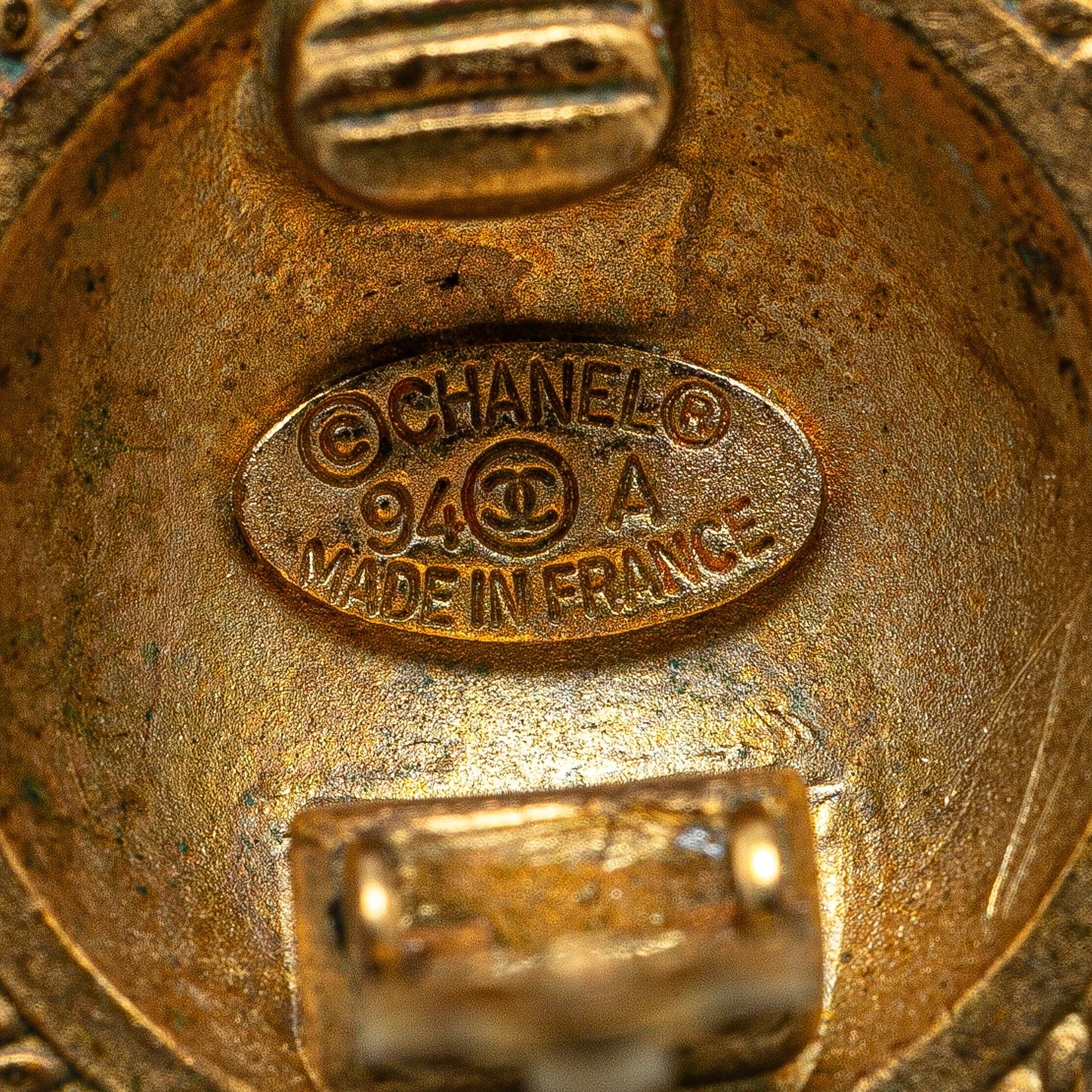 Gold Chanel Gold Plated CC Clip On Earrings