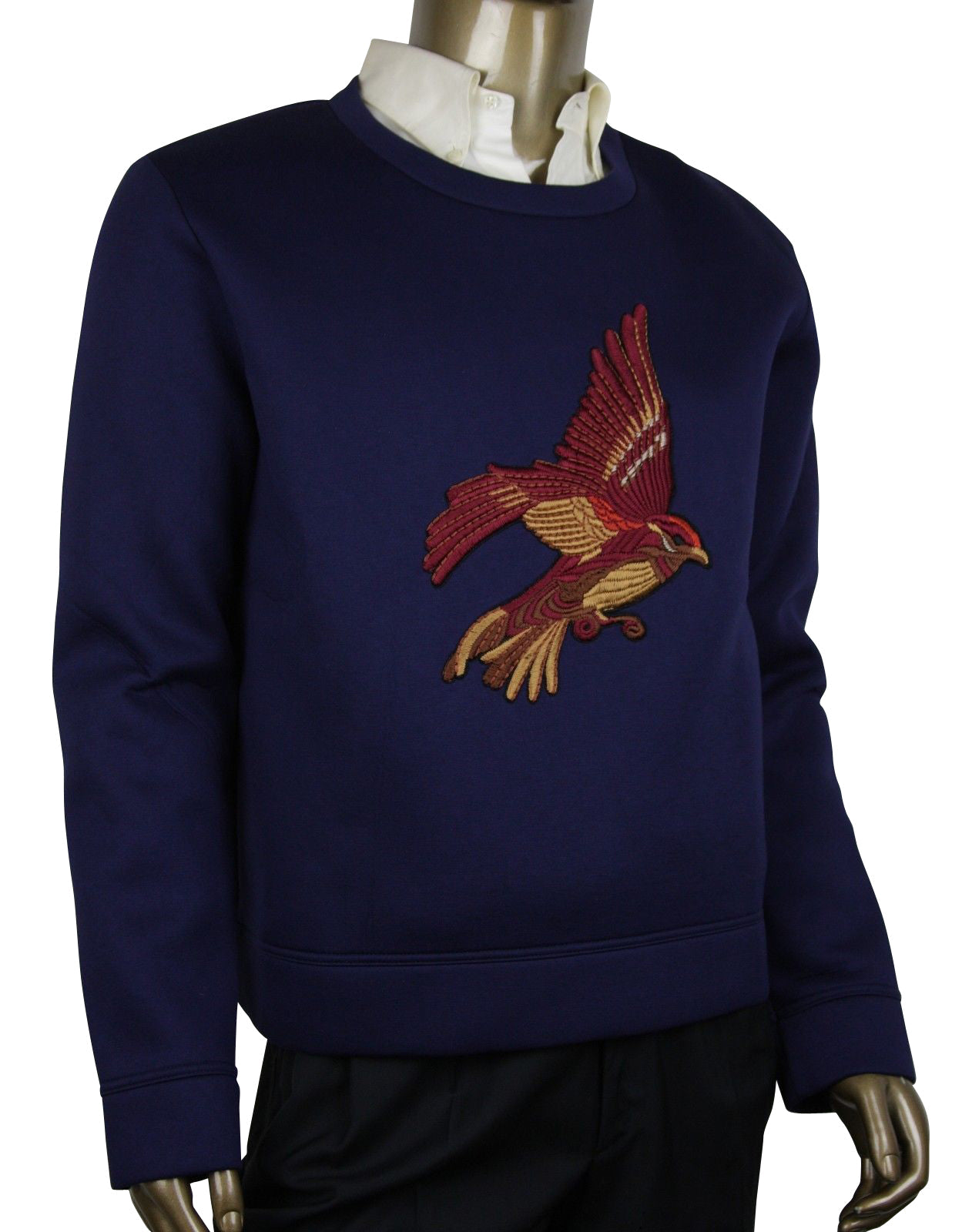 Gucci Men's Double Viscose Navy Blue Rayon Jersey Sweatshirt (2XL)