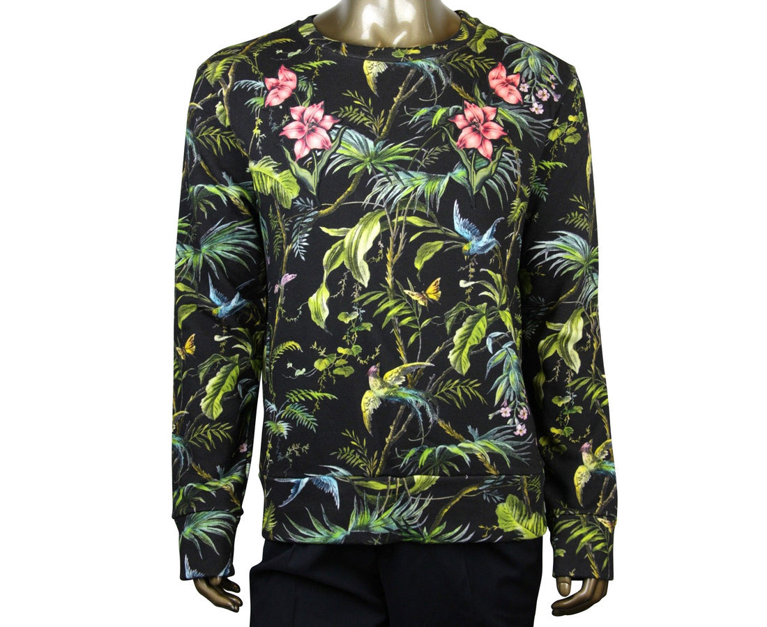 Gucci Men's Tropical Jungle Black / Green / Blue / Pink Felted Cotton Sweatshirt