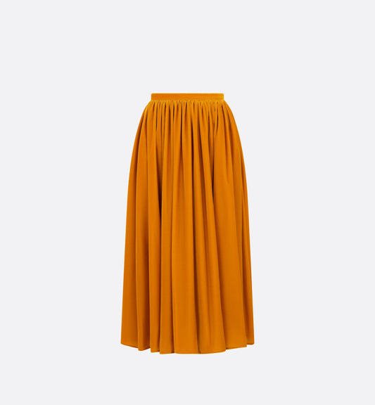 Mid-Length Flared Skirt • Orange Velvet