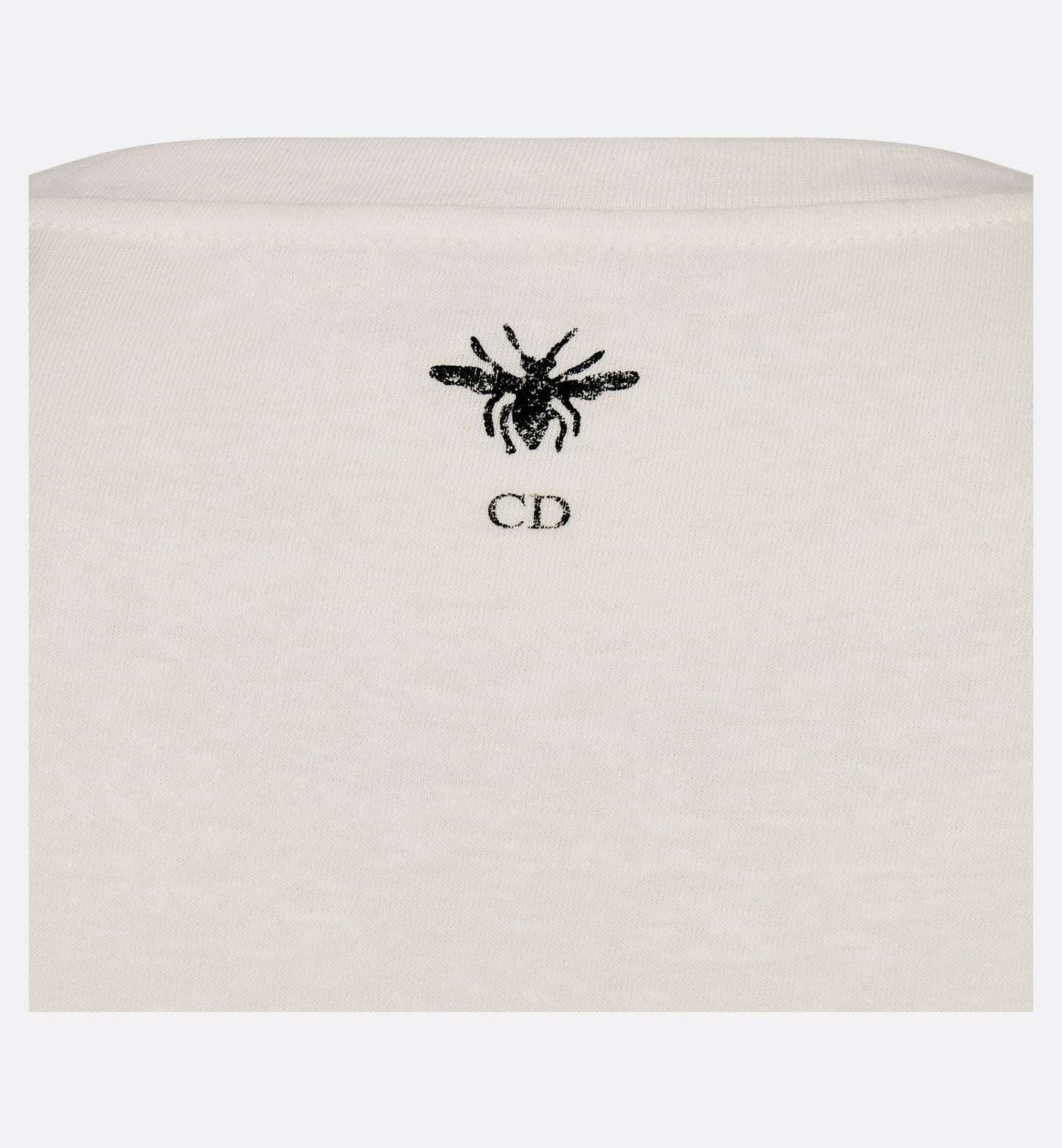 T-Shirt • White Cotton Jersey with Gold-Tone Butterfly Around the World Motif